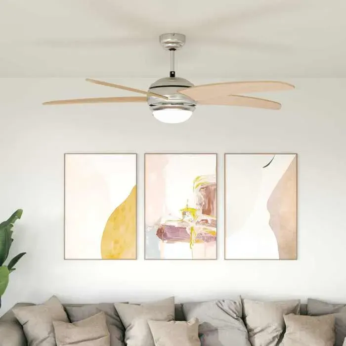 vidaXL Ventilateur de plafond avec lumière Ø 130 cm Sonoma - Design moderne - FR467