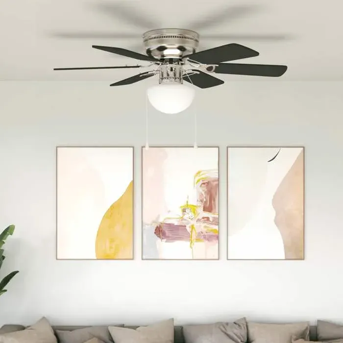 vidaXL Ventilateur de plafond avec lumière Ø 82 cm Noir - Design moderne - FR116