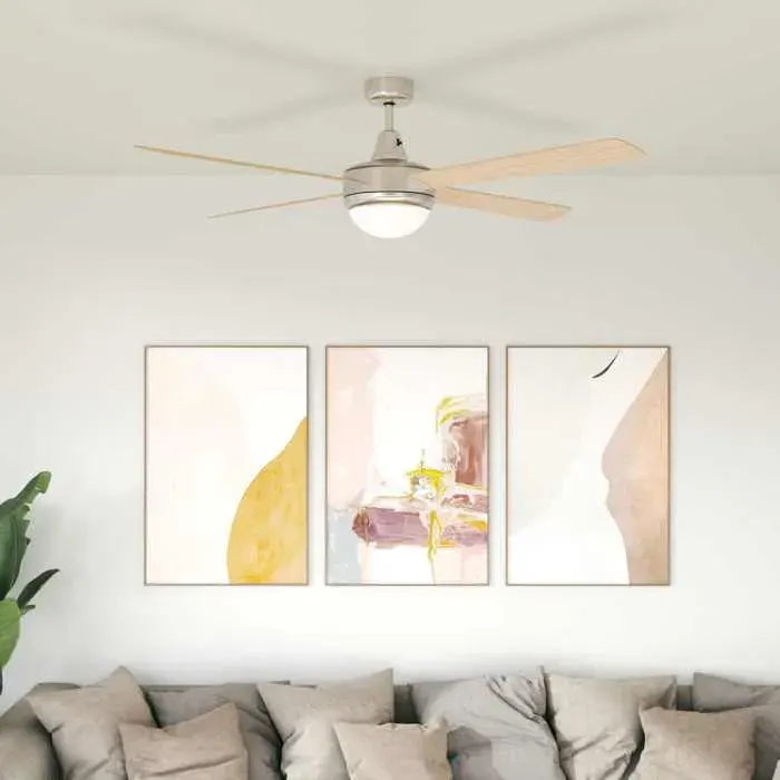 vidaXL Ventilateur de plafond avec lumière et télécommande Ø 130 cm - Design moderne - FR468