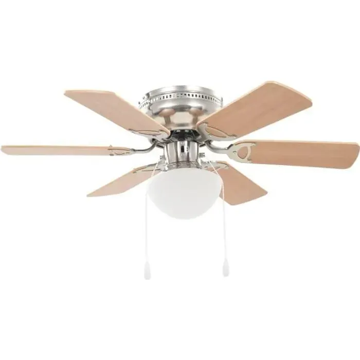 vidaXL Ventilateur de plafond orné avec lumière 82 cm Marron clair