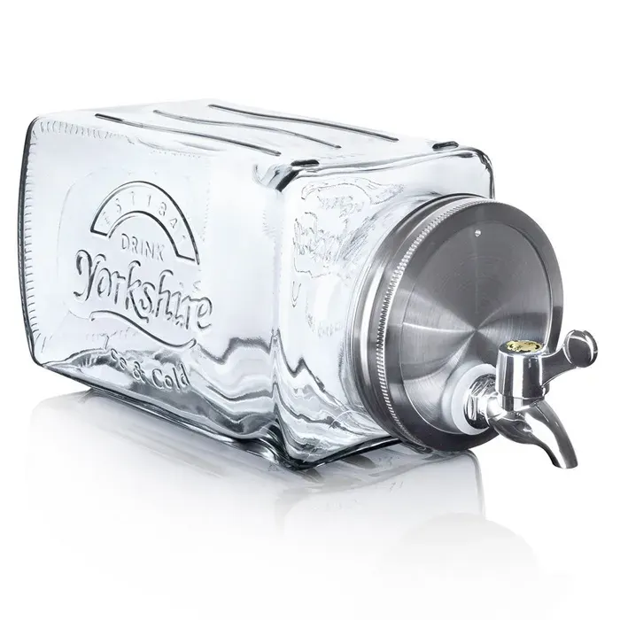VILDE Distributeur de boissons 35 L - Verre épais avec robinet - Idéal pour limonade punch réfrigérateur