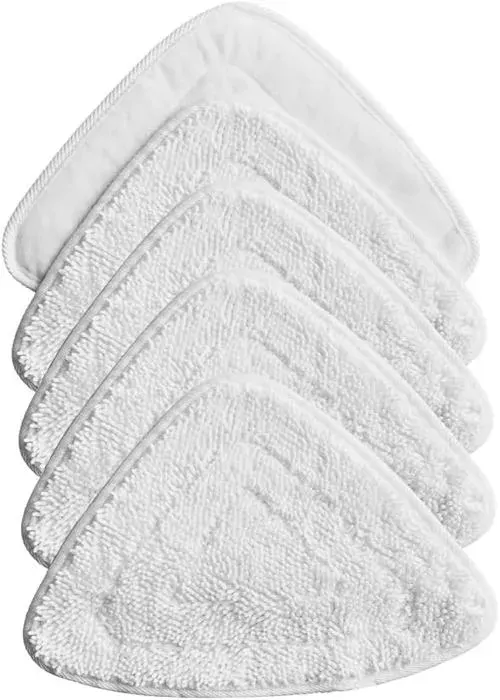 Vileda Lot de 5 tampons de rechange pour balai vapeur Viledachiffon de nettoyage triangulaire en microfibre (blanc)