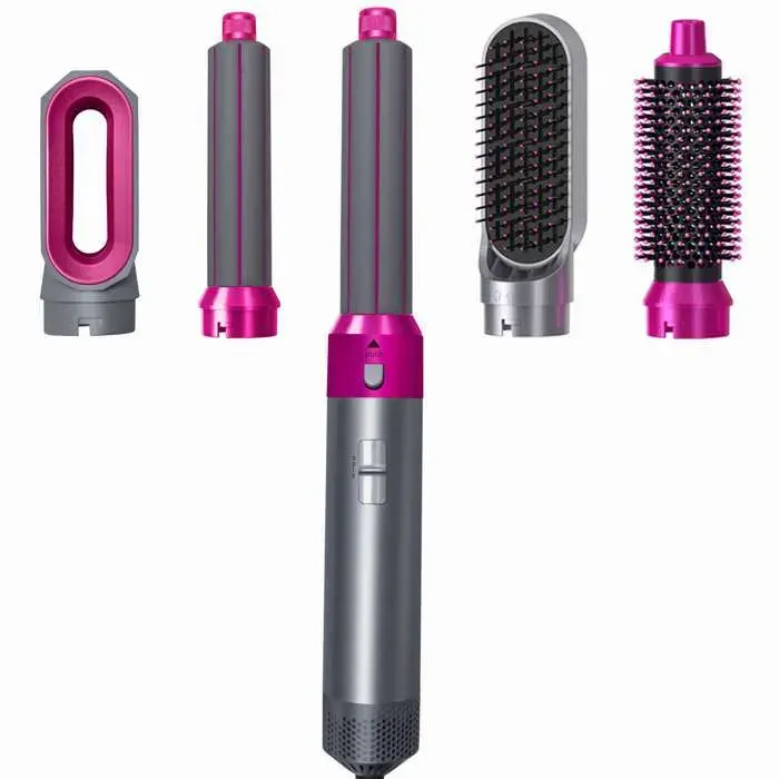 Violet Brosse soufflante 5 en 1 avec ions négatifs 3 températures air chaud boucleur lisseur volume coiffure multifonction