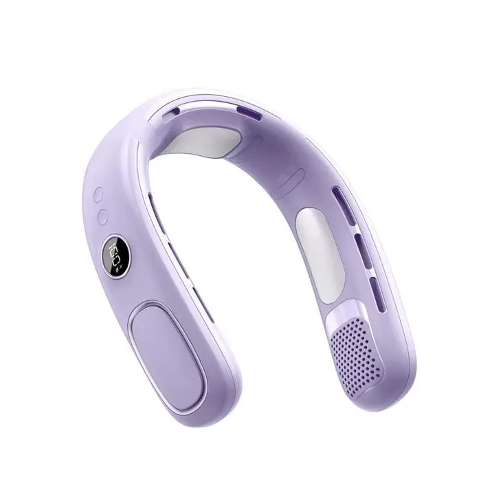 Violet Ventilateur tour de cou mini USB refroidissement TEC portable glace5 vitessesbatterie 6000mAhlongue autonomie silencieux
