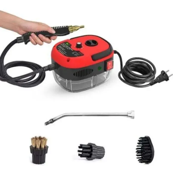 Virex® Nettoyeur vapeur portable 1500 W – Pression 3 bars – Température 105 °C – 3 têtes de brosse pour surfaces variées – Prise UE