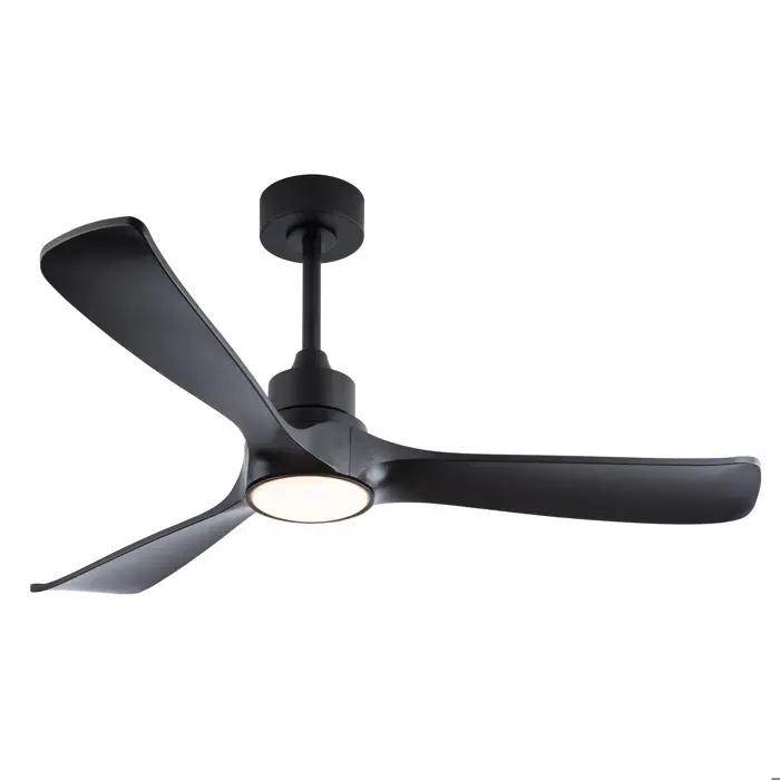 VLIVRA Ventilateur de plafond avec lumière réversible à 6 vitesses et télécommande en ABS noir 52 pouces