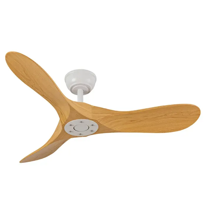 VLIVRA Ventilateur de Plafond sans Lumière avec Télécommande Moteur DC Réversible Silencieux en ABS Blanc Naturel 42 pouces