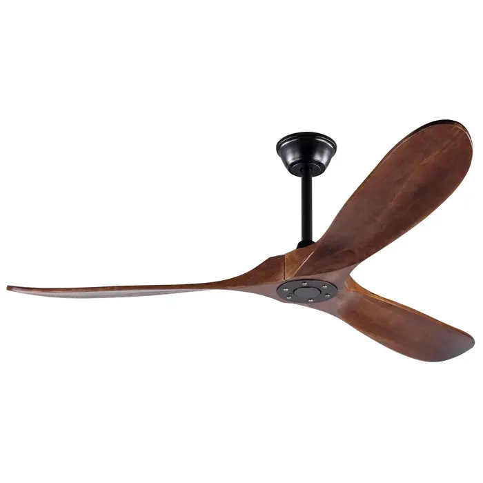 VLIVRA Ventilateur de plafond sans luminaire réversible 6 vitesses avec télécommande en Métal et Bois Noir Noyer Foncé 60 pouces
