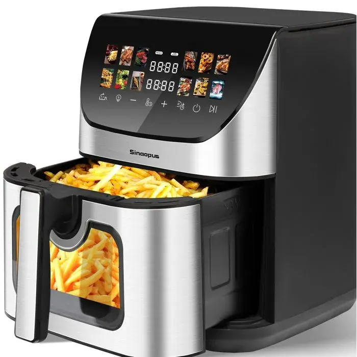 VUENOR Friteuse à air XXL 85 L noire – 12 programmes écran couleur