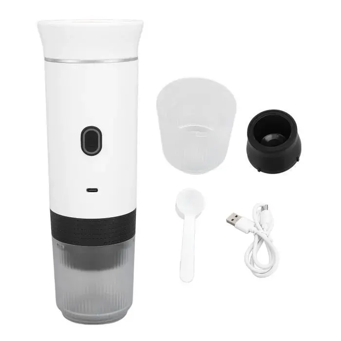 Vvikizy Cafetière portable Machine à café portative électrique Rechargeable de voiture de cafetière electromenager cafetiere Blanc