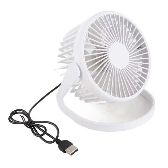 Vvikizy Ventilateur de bureau USB Mini ventilateur de bureau rotation à 360 degrés moteur sans balais materiel cahier Bleu