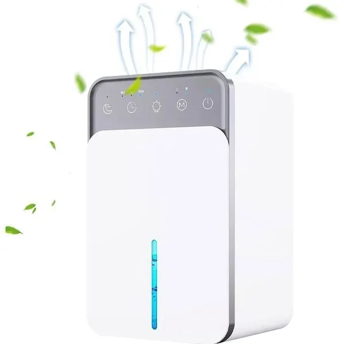WELAN Deshumidificateur d air 1200mlDéshumidificateur ElectriqueArrêt Automatique et Lumière LED Coloréepour ChambreBureau