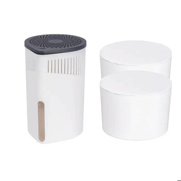 WENKO Déshumidificateur DROP + 2 Blocs à granulés x 1000g Absorbeur dHumidité & Odeurs Salle de Bain Chambre - 80m³ Blanc