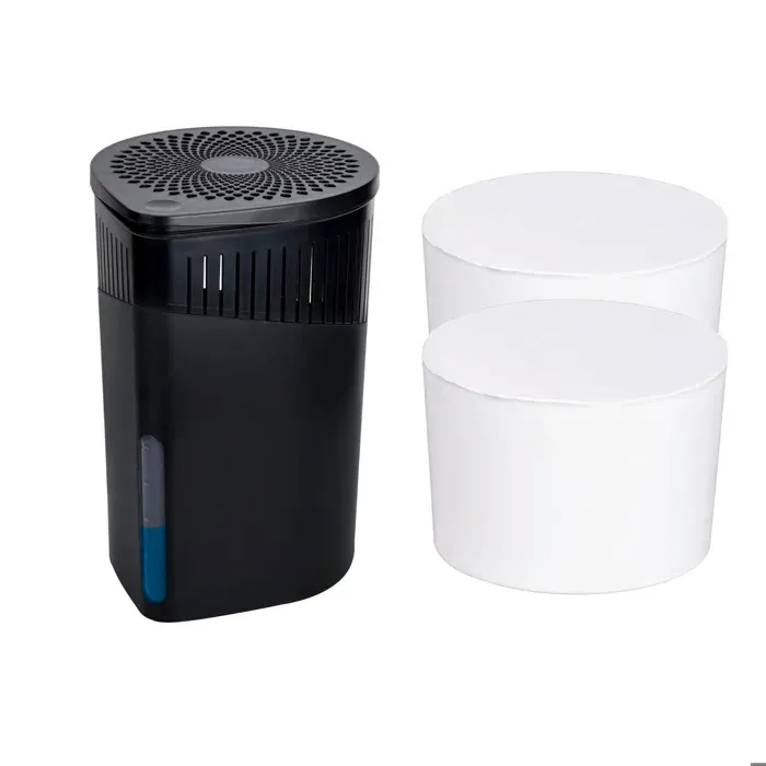 WENKO Déshumidificateur DROP + 2 Blocs à granulés x 1000g Absorbeur dHumidité & Odeurs Salle de Bain Chambre - 80m³ Noir