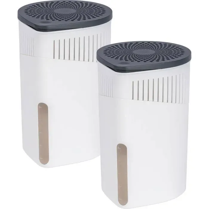 WENKO Déshumidificateur DROP Lot de 2 appareils Absorbeur dHumidité et Odeurs Salle de Bain Chambre - jusquà 80m³ Blanc