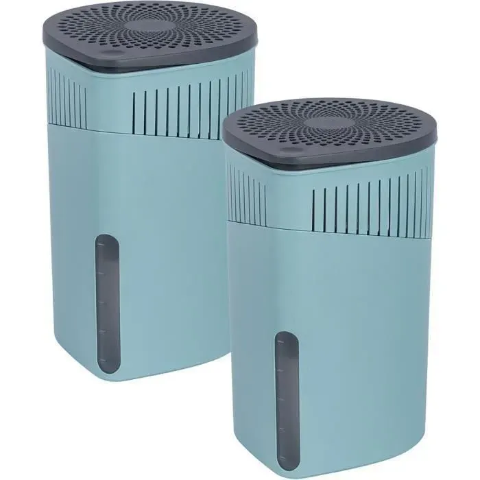 WENKO Déshumidificateur DROP Lot de 2 appareils Absorbeur dHumidité et Odeurs Salle de Bain Chambre - jusquà 80m³ Bleu