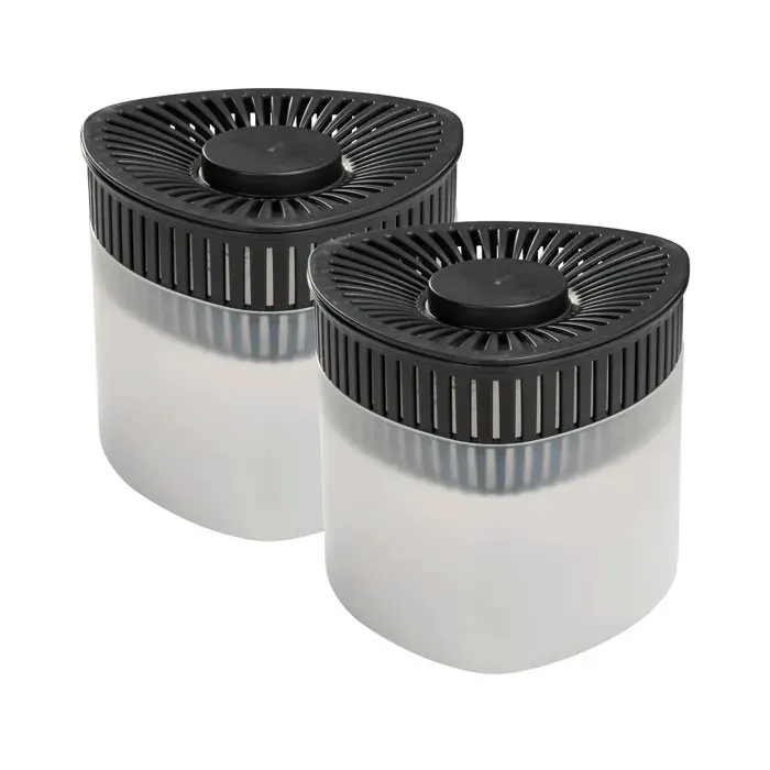 WENKO Déshumidificateur PRISMA Lot de 2 Absorbeur dHumidité + 4 Recharges Bloc à granulés x 500g Pièce de 40m³ Transparent
