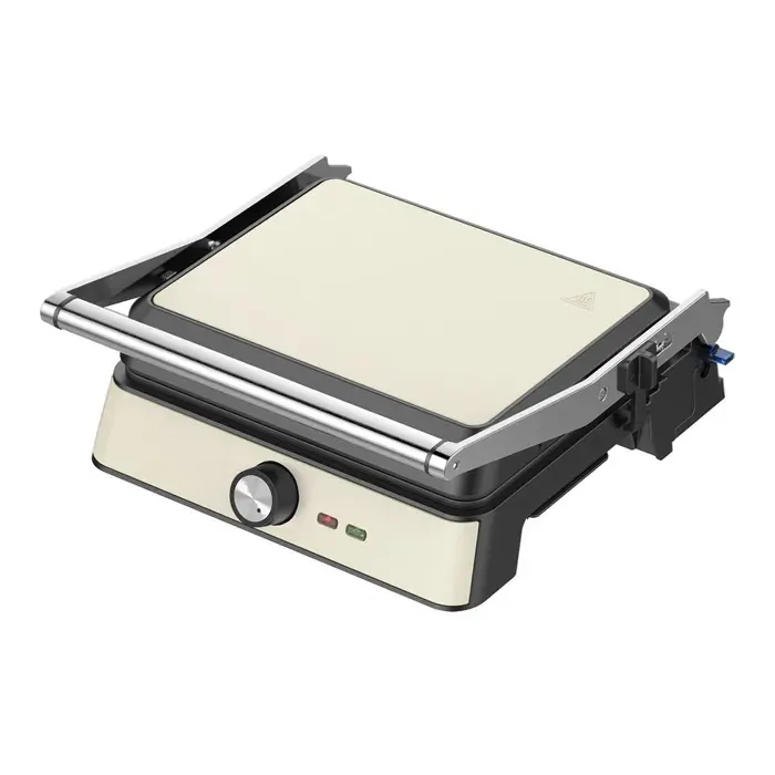 Westinghouse Retro Grill de Contact Panini & Sandwichs Ouverture 180° Thermostat Réglable 29x24 cm 2200W Beige