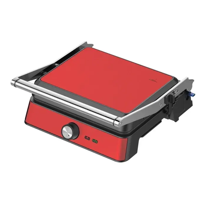 Westinghouse Retro Grill de Contact Panini & Sandwichs Ouverture 180° Thermostat Réglable 29x24 cm 2200W Rouge