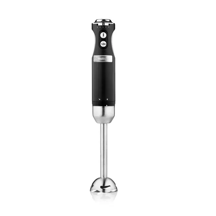 Westinghouse Retro Mixeur plongeant 600 W 5 vitesses et turbo pied inox Noir