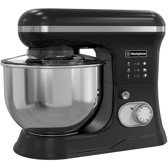 Westinghouse Retro Robot pâtissier 1200 W bol inox 5 L 6 vitesses Noir