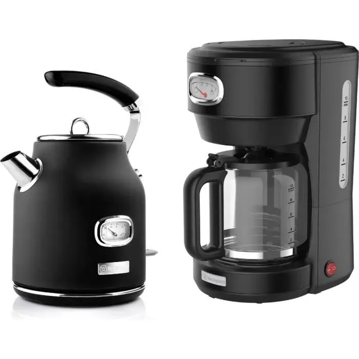 Westinghouse - Retro Series - Bouilloire + Cafetière - Filtre à café - Noir