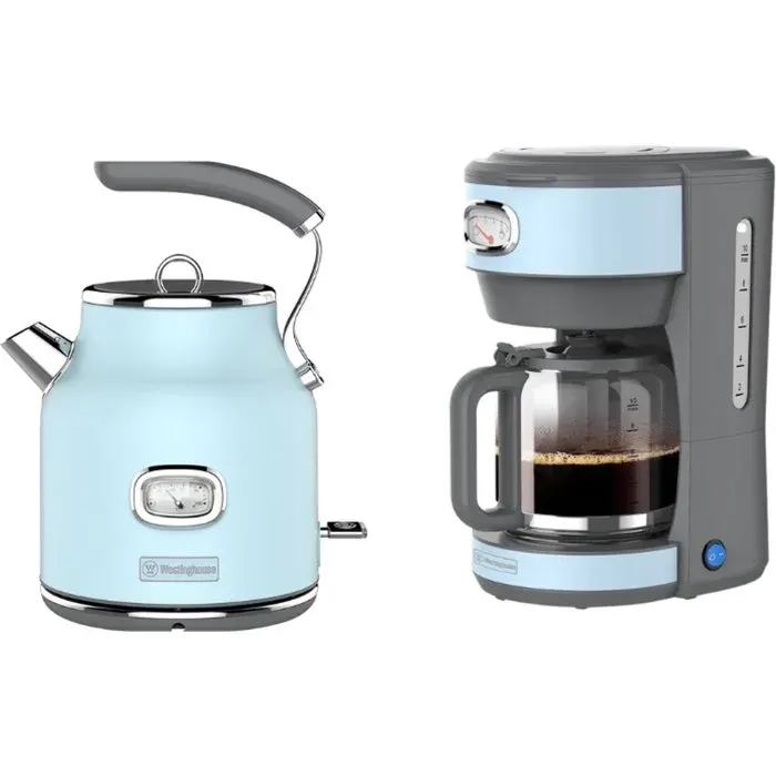 Westinghouse Retro Set 2 pièces bouilloire 17 L et cafetière filtre Bleu