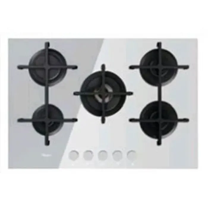 Whirlpool GOA 7523-WH Intégré Cuisinière à gaz Verre Blanc Fonte Rotatif