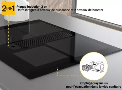Whirlpool - Plaque Induction Aspirante Wvh1065ukit Flexicook — vue 3