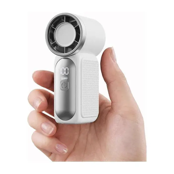 (White)Portable Handheld Mini Fan Powerful Turbo Hand Held Fan Rechargeable Pocket Personal Fan