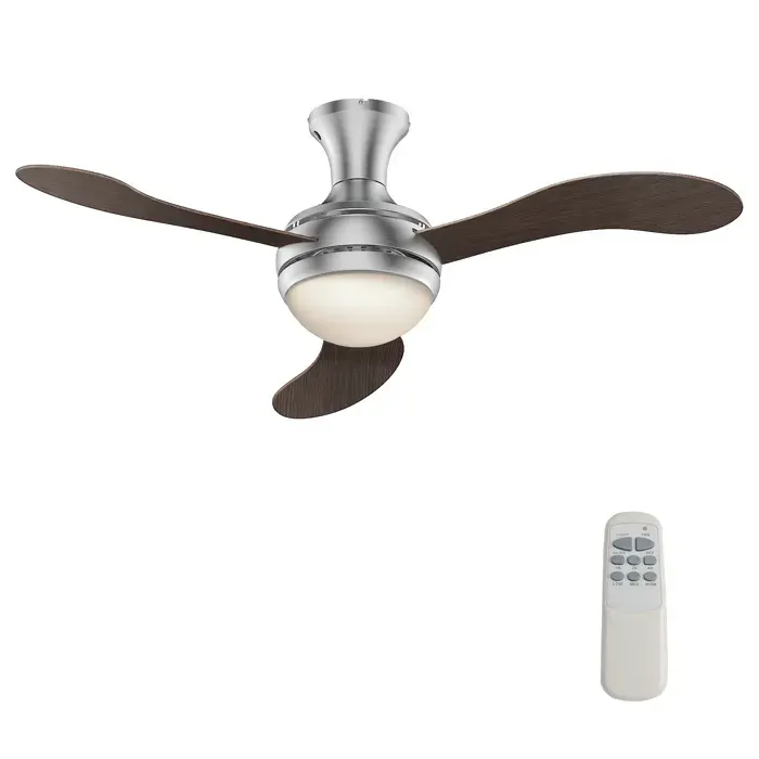Wiltec Ventilateur de plafond silencieux 55 W Ø 130 cm max. 18 m² 3 pales plafonnier intégré brasseur d’air avec lampe lustre l