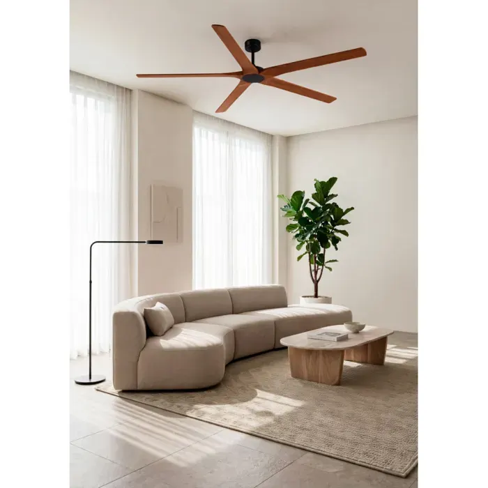 WIND INDUSTRIAL WOOD Ventilateur de plafond silencieux 40 W 100 % bois Ø 165 cm