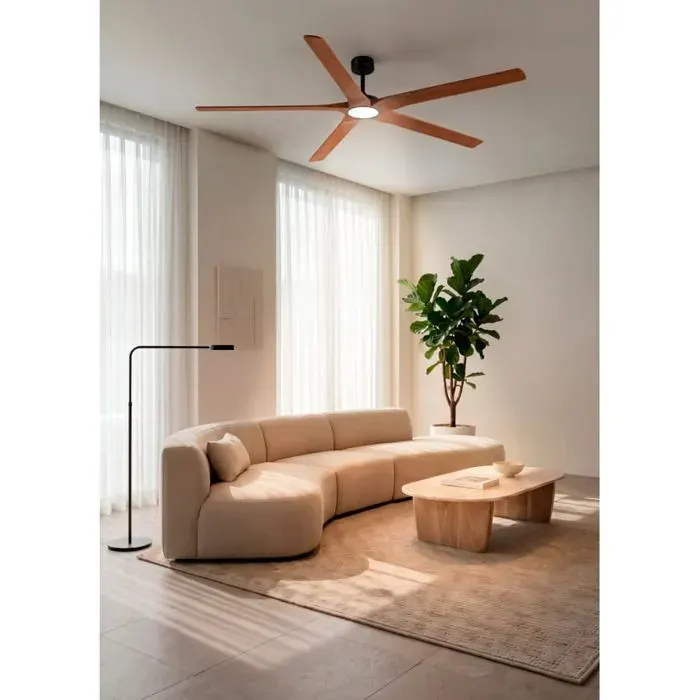 WIND INDUSTRIAL WOOD - Ventilateur de plafond silencieux 40W en bois 100 % naturel plusieurs tailles