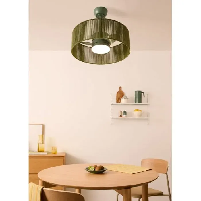 WIND LAMP WOVEN Ventilateur de plafond silencieux 25 W avec éclairage LED Ø55 cm