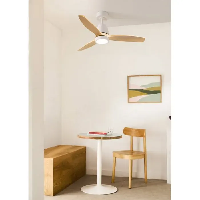 WIND STYLANCE - Ventilateur de plafond silencieux 40 W avec pales en ABS technique Ø 112 cm avec éclairage sans Wi-Fi