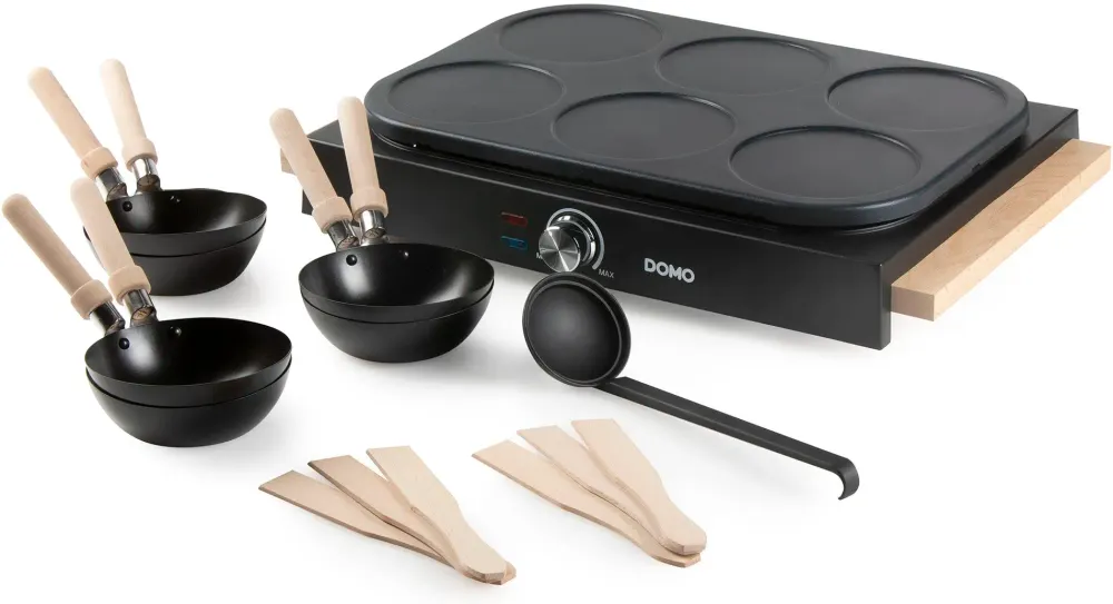 Wok party set 2-en-1 - DOMO - DO8719W - 6 personnes - Wok et Pancakes - 1000 W
