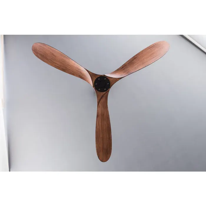 WOVREO Ventilateur de plafond 132 cm sans lumiere 3 pales ABS noyer fonce moteur DC reversible 6 vitesses