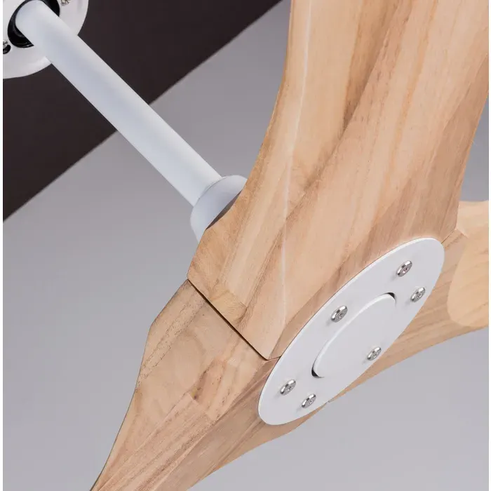 WOVREO ventilateur de plafond 70 pouces sans lumière 3 pales en bois naturel moteur DC silencieux blanc et naturel