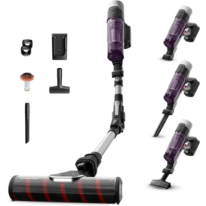 X-Force Flex 9.60 Aspirateur Balai Sans Fil Violet Flexible Et Puissant Pour Tous Types De Sols Pour Un Nettoyage Efficace
