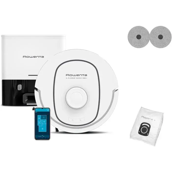 X-Plorer Série 380+Aspirateur Robot LaveurModèle Animal & AllergieAspiration En ProfondeurVidage Automatique De La PoussièreRr