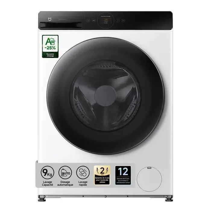 XIAOMI Mijia Lave-linge séchant Hublot Pro 9 kg - 25% Économe Classe A - Vapeur 9999% Bactéries - 36 Min Lavage Intelligent - Blanc