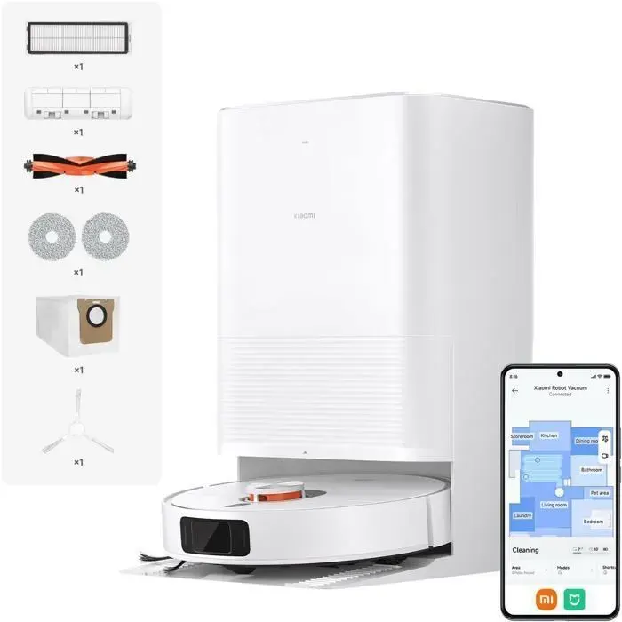 XIAOMI Robot Vacuum X20 Pro - Station de Vidage Automatique - 7000 Pa - Navigation LiDAR - 160 min dautonomie
