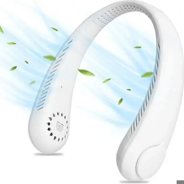 XJYDNCG Ventilateur de cou - Silencieux - 3 vitesses - 360° - Portable et léger - Blanc VENTILATEUR