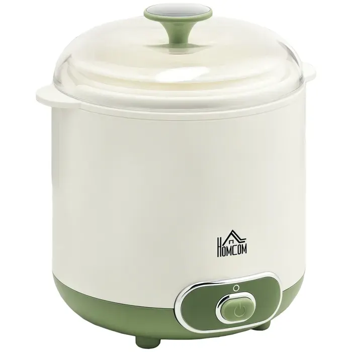 Yaourtière - HOMCOM - électrique 2 récipients 15 L filtre yaourt grec 20 W - plastique - blanc