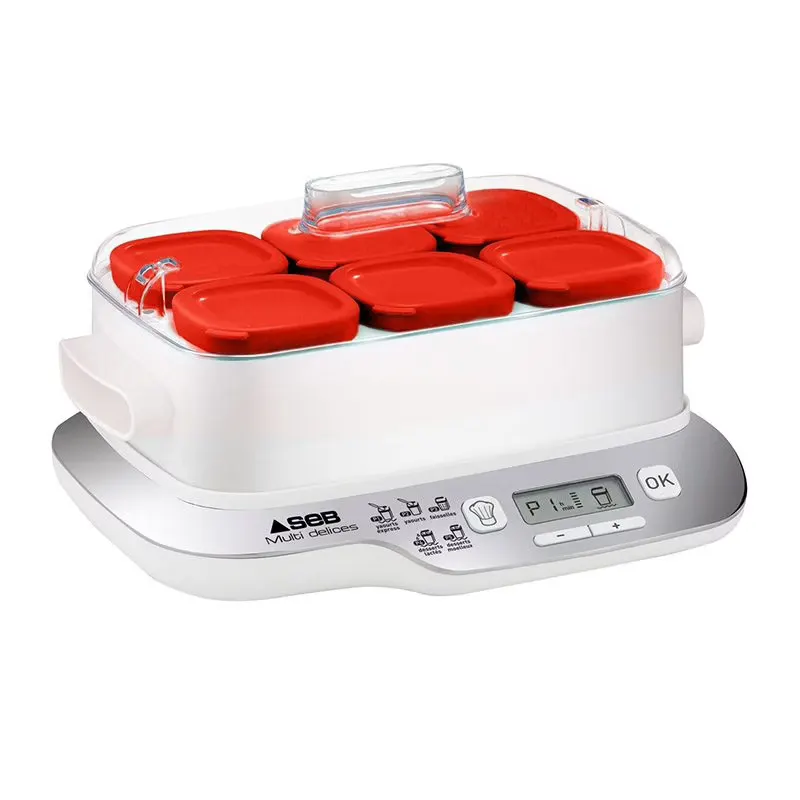 Yaourtière Seb Yg660100 6 Pots — coloris Rouge -Blanc - Argent