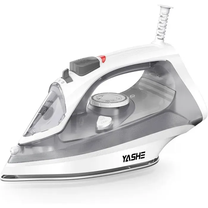 YASHE Fer à repasser 2300 W – Semelle antiadhésive Vapeur continue 25 g/min Pressing 150 g Réservoir 300 ml