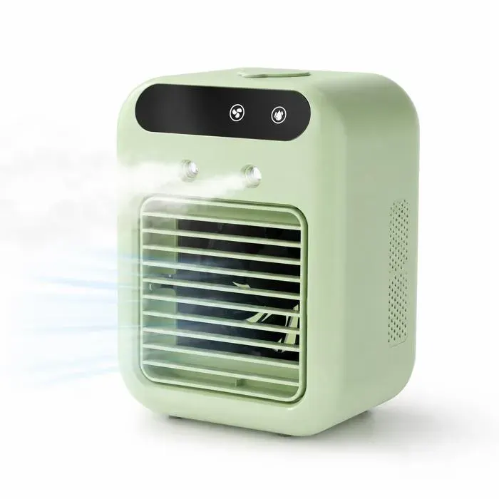 YOUMAO-Mini rafraîchisseur d’air L7 vert ventilateur humidificateur USB 2 vitesses double brume batterie 1800mAh