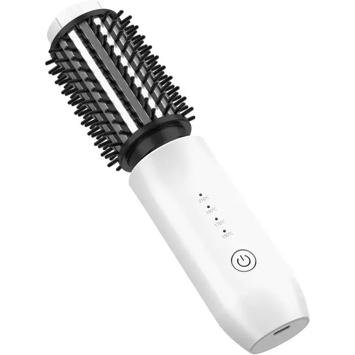 YSFMODE-Brosse Thermique Sans FilBrosse Chauffante Céramique Avec 4 Températures RéglablesPortable Rechargeable Fer À BouclerBr