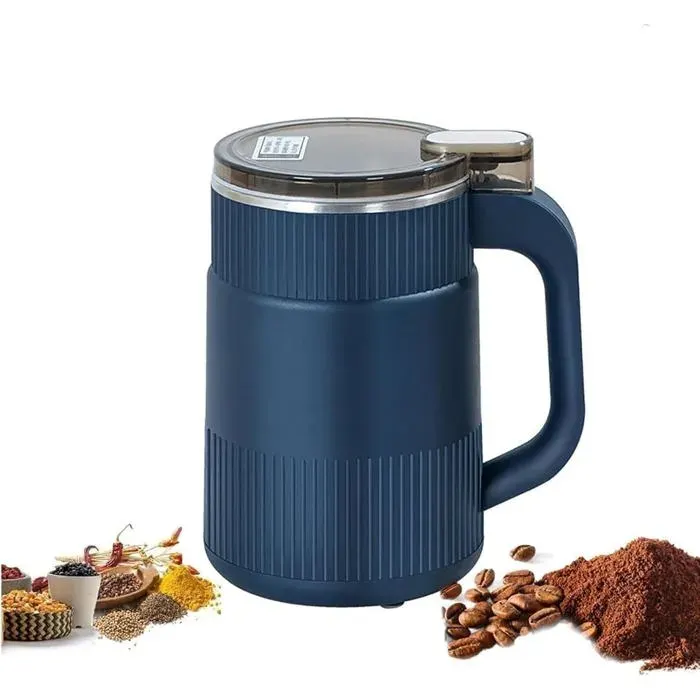 YSFMODE-Moulin ÀGrains De Café 550Ml Moulin À Épices Électrique Avec 8 Lames En Acier Inoxydable Petit Moulin À Café Moulin À Expr