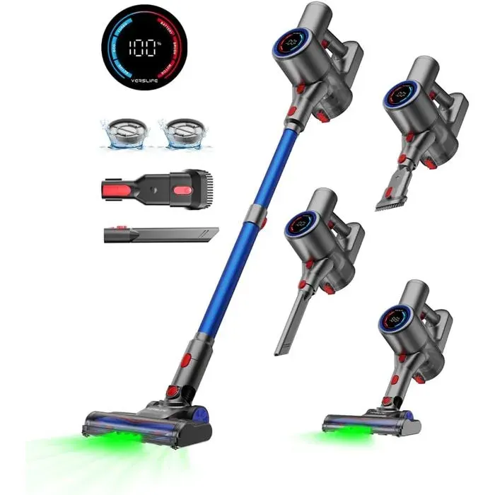 Z8 Pro Aspirateur Balai Sans Fil 6 En 1 500W 40Kpa 45Min Éclairage LED Puissant Pour Sols Et Tapis Et Animaux